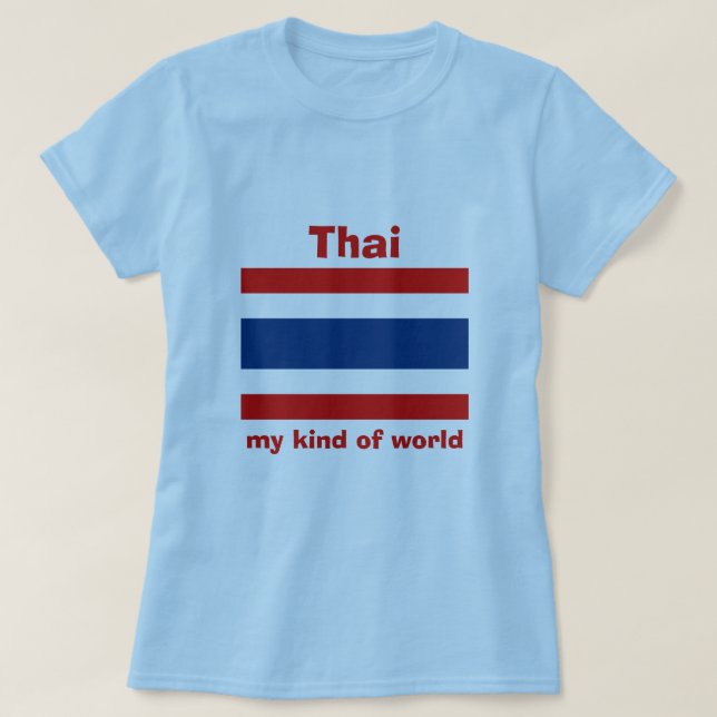 Thailand Flag + Map + Text T-Shirt (Design Front)