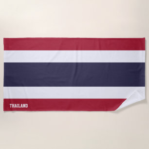 Thailand Flag Splendid Patriotic Beach Towel