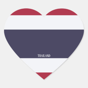Thailand Flag Splendid Patriotic Heart Sticker