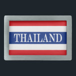 Thailand flag Thai Belt Buckle<br><div class="desc">Thailand flag Thai
The flag of the Kingdom of Thailand shows five horizontal stripes in the colours red,  white,  blue,  white and red,  with the central blue stripe being twice as wide as each of the other four.
#thailand #thai #kingdom #flag</div>