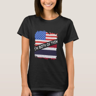 Thailand Flag USA America I'm Both Of Them Thai Ro T-Shirt