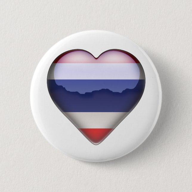 Thailand Heart 6 Cm Round Badge (Front)
