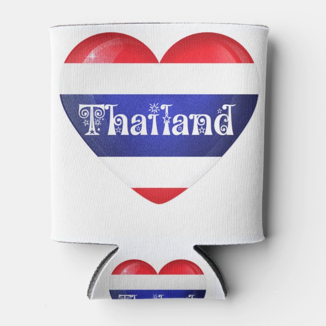 Thailand Heart Flag Can Cooler (Front)