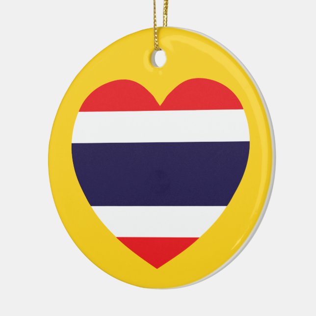Thailand Heart Flag Ceramic Tree Decoration (Left)