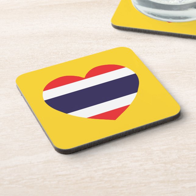 Thailand Heart Flag Coaster (Left Side)
