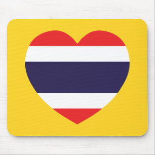 Thailand Heart Flag Mouse Mat