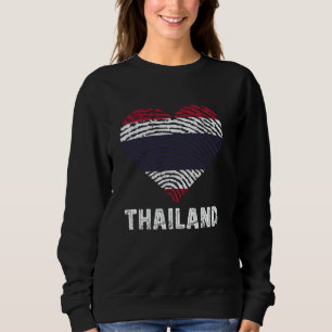Thailand Heart Thumbmark Thai Roots Thai Pride Tha Sweatshirt