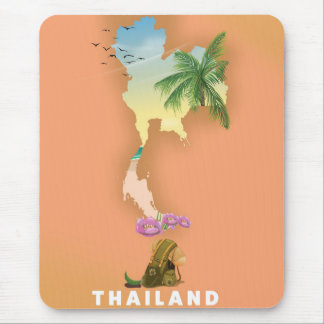 Thailand illustrated map mouse mat