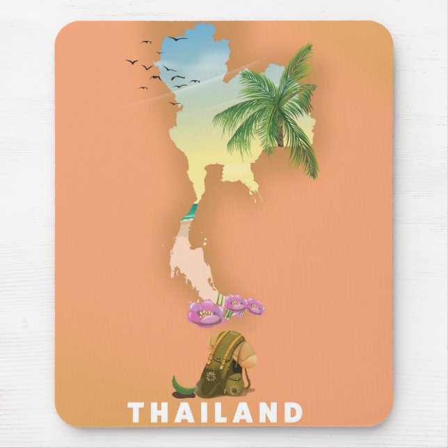 Thailand illustrated map mouse mat (Front)