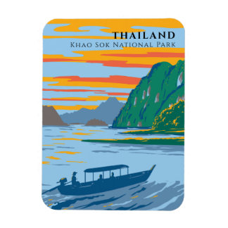 Thailand Khao Sok National Park Travel Art Deco Magnet
