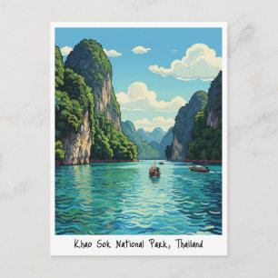 Thailand Khao Sok National Park Travel Postcard