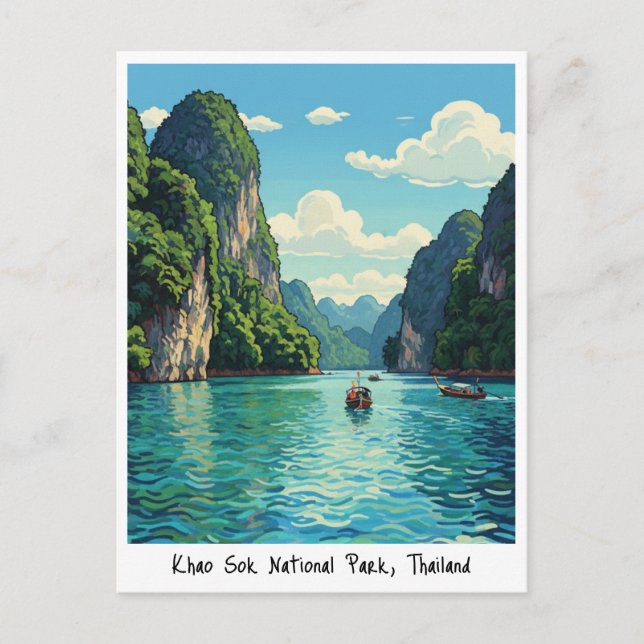  Thailand Khao Sok National Park Travel Postcard (Front)