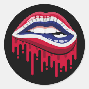 Thailand lips pride root flag classic round sticker