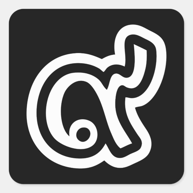 Thailand Lucky Number 9 / Nine / ๙ (Gao/Kao) Thai Square Sticker (Front)