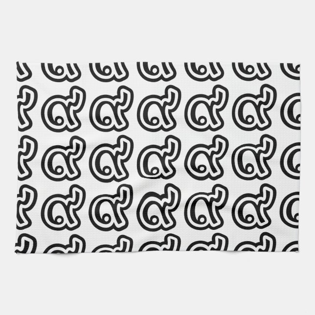 Thailand Lucky Number 9 / Nine / ๙ (Gao/Kao) Thai Tea Towel (Horizontal)