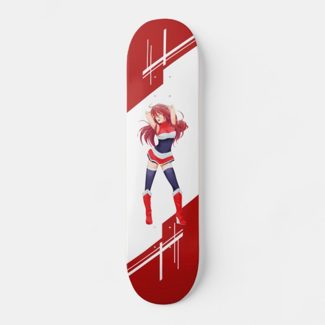 Thailand Manga Anime girl dressed in Flag Skateboard (Front)