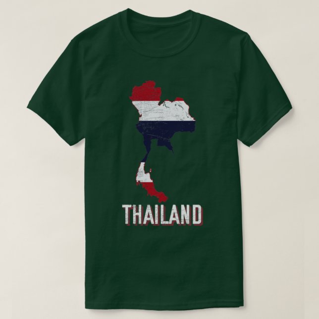 Thailand Map Thai Flag T-Shirt (Design Front)