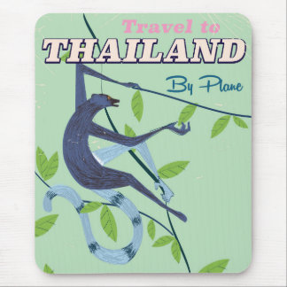 Thailand Monkey vintage travel print Mouse Mat