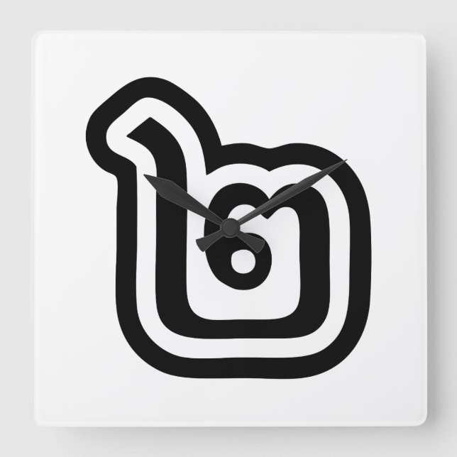 Thailand Number 2 / Two / ๒ (Song) Thai Script Square Wall Clock (Front)