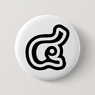 Thailand Number 4 / Four / ๔ (See/Si) Thai Script 6 Cm Round Badge