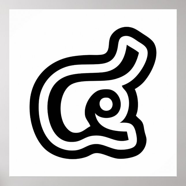 Thailand Number 4 / Four / ๔ (See/Si) Thai Script Poster (Front)