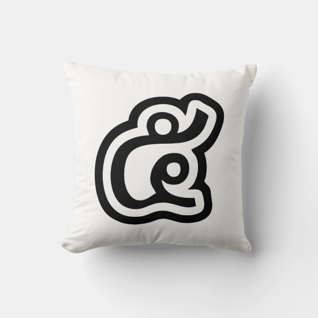 Thailand Number 5 / Five / ๕ (Haa/Ha) Thai Script Cushion (Front)