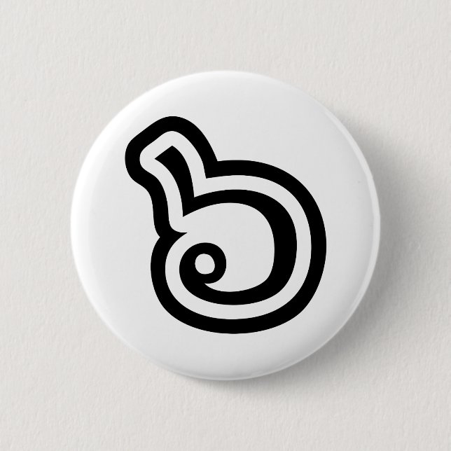 Thailand Number 6 / Six / ๖ (Ho/Hok) Thai Language 6 Cm Round Badge (Front)