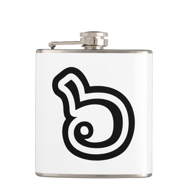 Thailand Number 6 / Six / ๖ (Ho/Hok) Thai Language Hip Flask (Front)