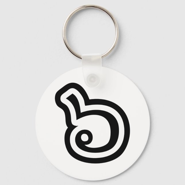 Thailand Number 6 / Six / ๖ (Ho/Hok) Thai Language Key Ring (Front)