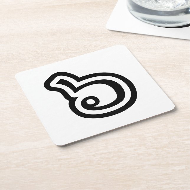 Thailand Number 6 / Six / ๖ (Ho/Hok) Thai Language Square Paper Coaster (Angled)