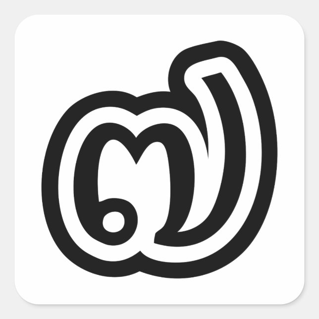 Thailand Number 7 / Seven / ๗ (Jed/Chet) Thai Square Sticker (Front)