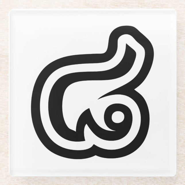 Thailand Number 8 / Eight / ๘ (Bad/Paet) Thai Glass Coaster (Front)