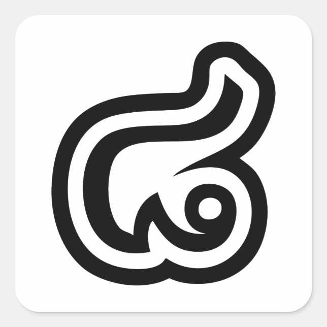 Thailand Number 8 / Eight / ๘ (Bad/Paet) Thai Square Sticker (Front)