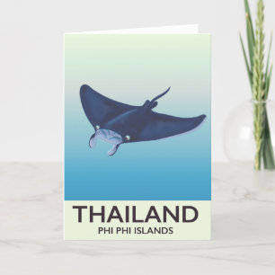 Thailand Phi Phi Islands Travel poster Holiday Card