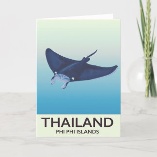 Thailand Phi Phi Islands Travel poster Holiday Card