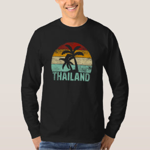 Thailand Retro Palm Tree Vintage Sunset Souvenir V T-Shirt
