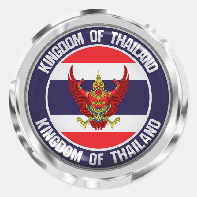 Thailand Round Emblem Classic Round Sticker (Front)