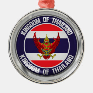 Thailand Round Emblem Metal Tree Decoration