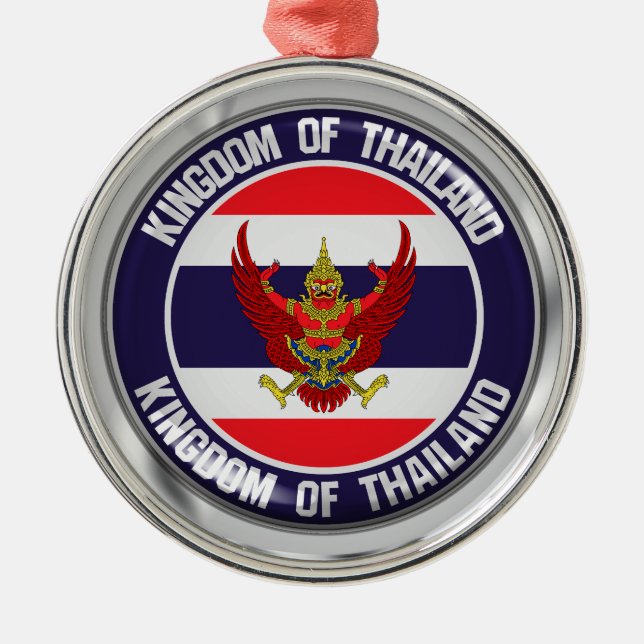 Thailand Round Emblem Metal Tree Decoration (Front)