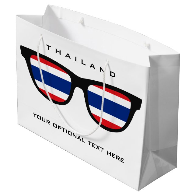 Thailand Shades custom text & colour gift bag (Back Angled)