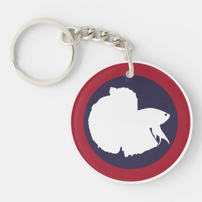 Thailand Siamese fighting fish Betta Thai National Key Ring (Front)