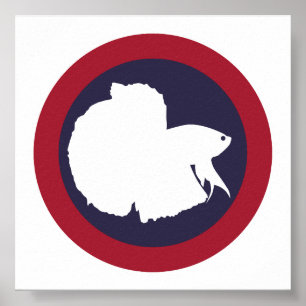 Thailand Siamese fighting fish Betta Thai National Poster