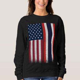 Thailand Thai American Flags Proud USA Thailand Sweatshirt