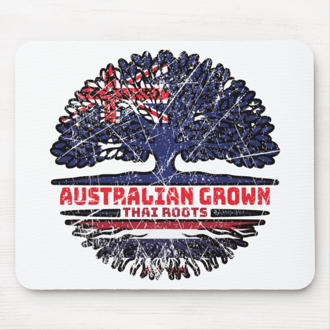 Thailand Thai Australian Australia Tree Roots Flag Mouse Mat (Front)
