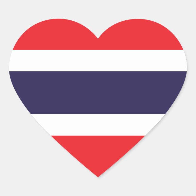 Thailand/Thai Flag Heart Sticker (Front)
