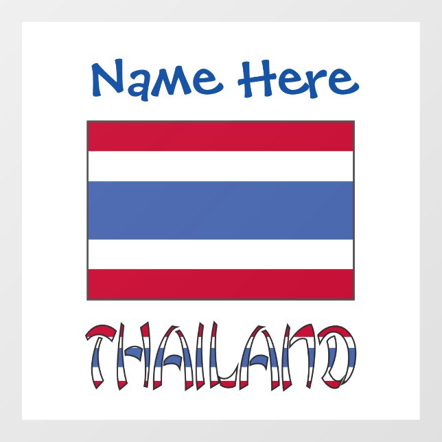 Thailand Thai Flag Personalised  Window Cling (Sheet)