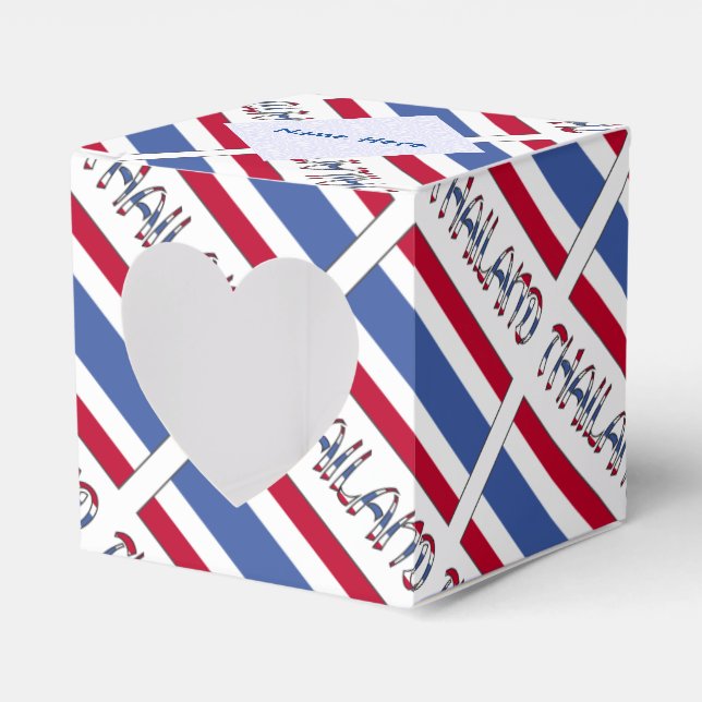Thailand Thai Flag Tiled Personalised  Favour Box (Front Side)