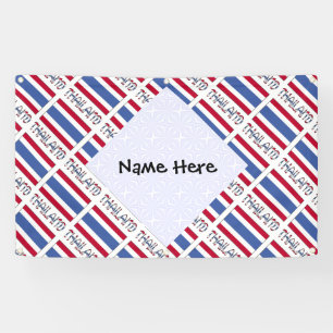 Thailand Thai Flag Tiled Personalised Name Banner