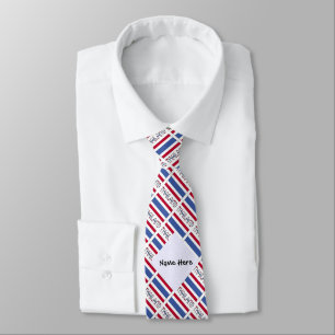 Thailand Thai Flag Tiled Personalised Tie