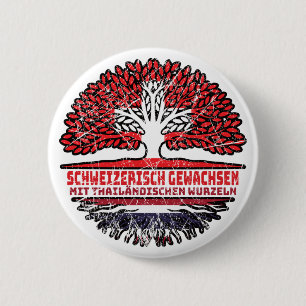Thailand Thailändisch Schweizer Schweiz Baum 6 Cm Round Badge